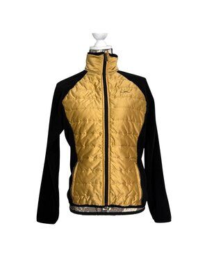L-RL Ralph Lauren Performance Zip Up Fleece Puffer Jacket Metallic Gold Womens M